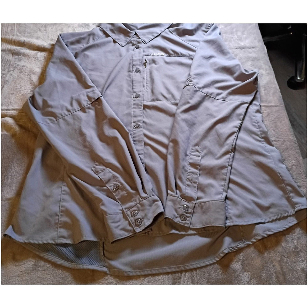 Columbia Silver Ridge Lite Womens XL Grey Long Sleeve Hiking Trail Shirt XK0731